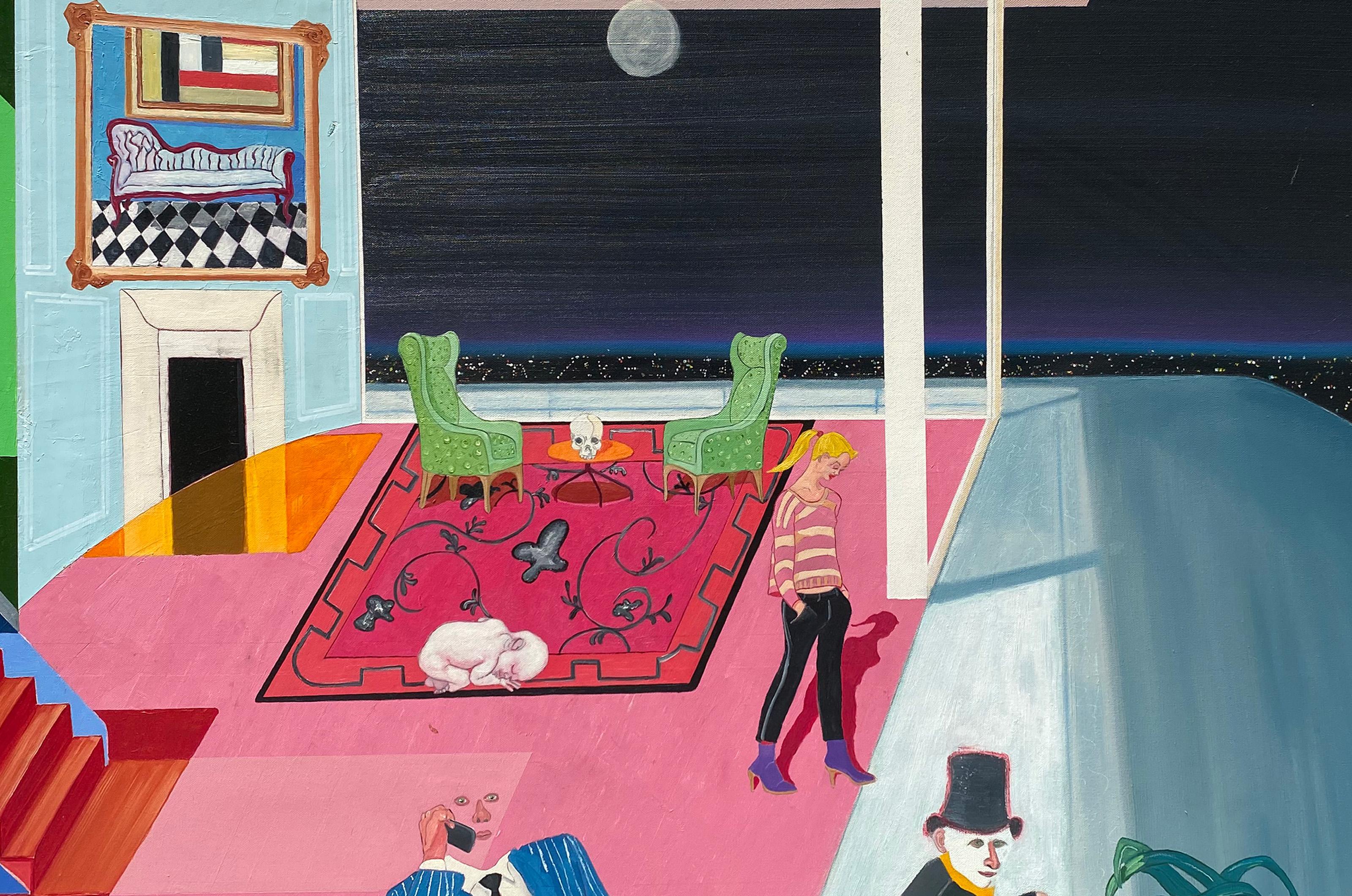 La strada perduta, dipinto surrealista ad olio e acrilico di Samuel Iztueta in vendita 1