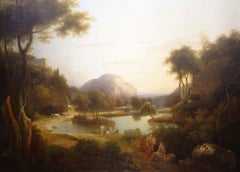 A Gathering by a Lake in the Roman Campagna