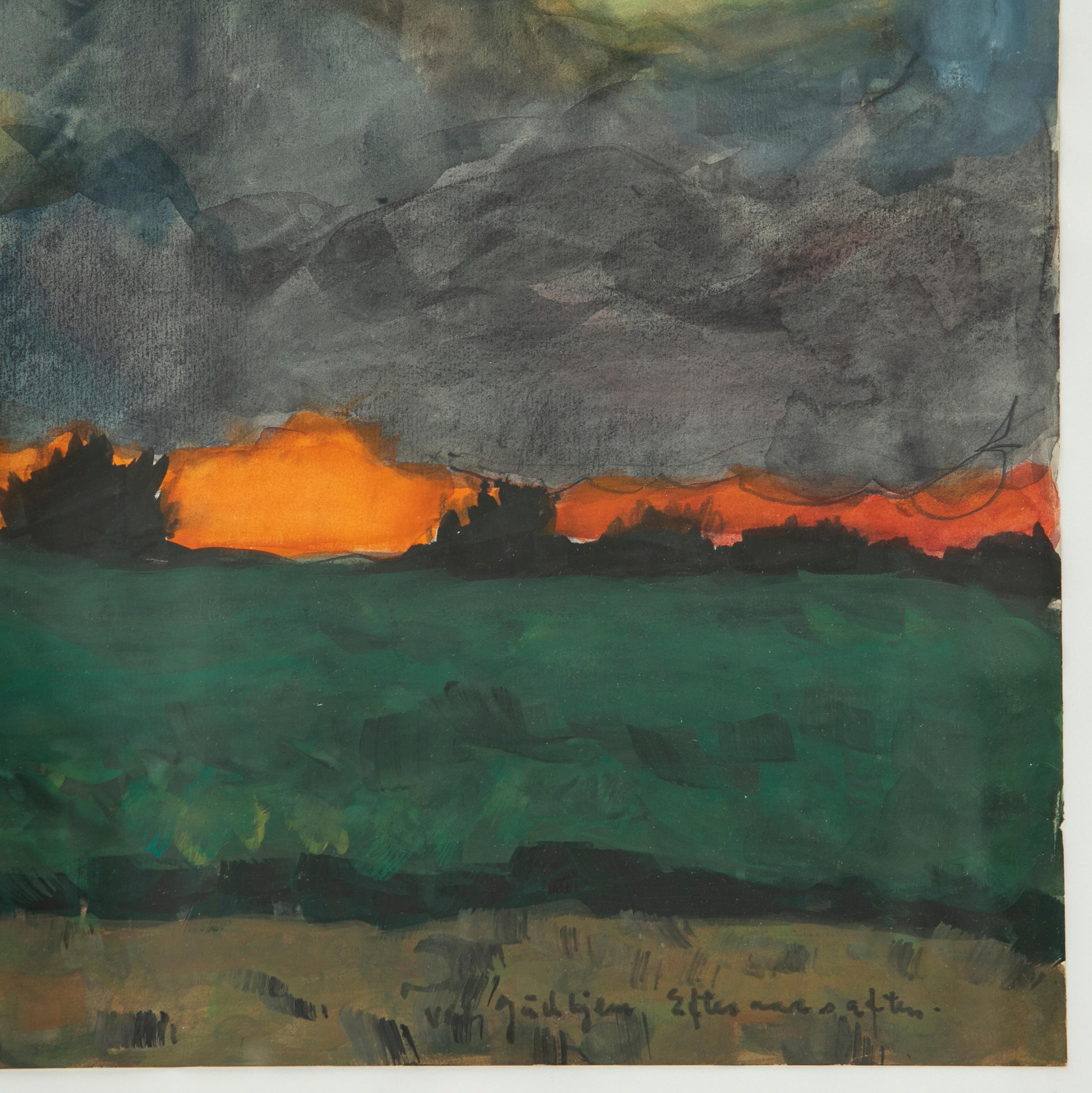 Modern Samuel Joensen-Mikines Watercolor on Paper 