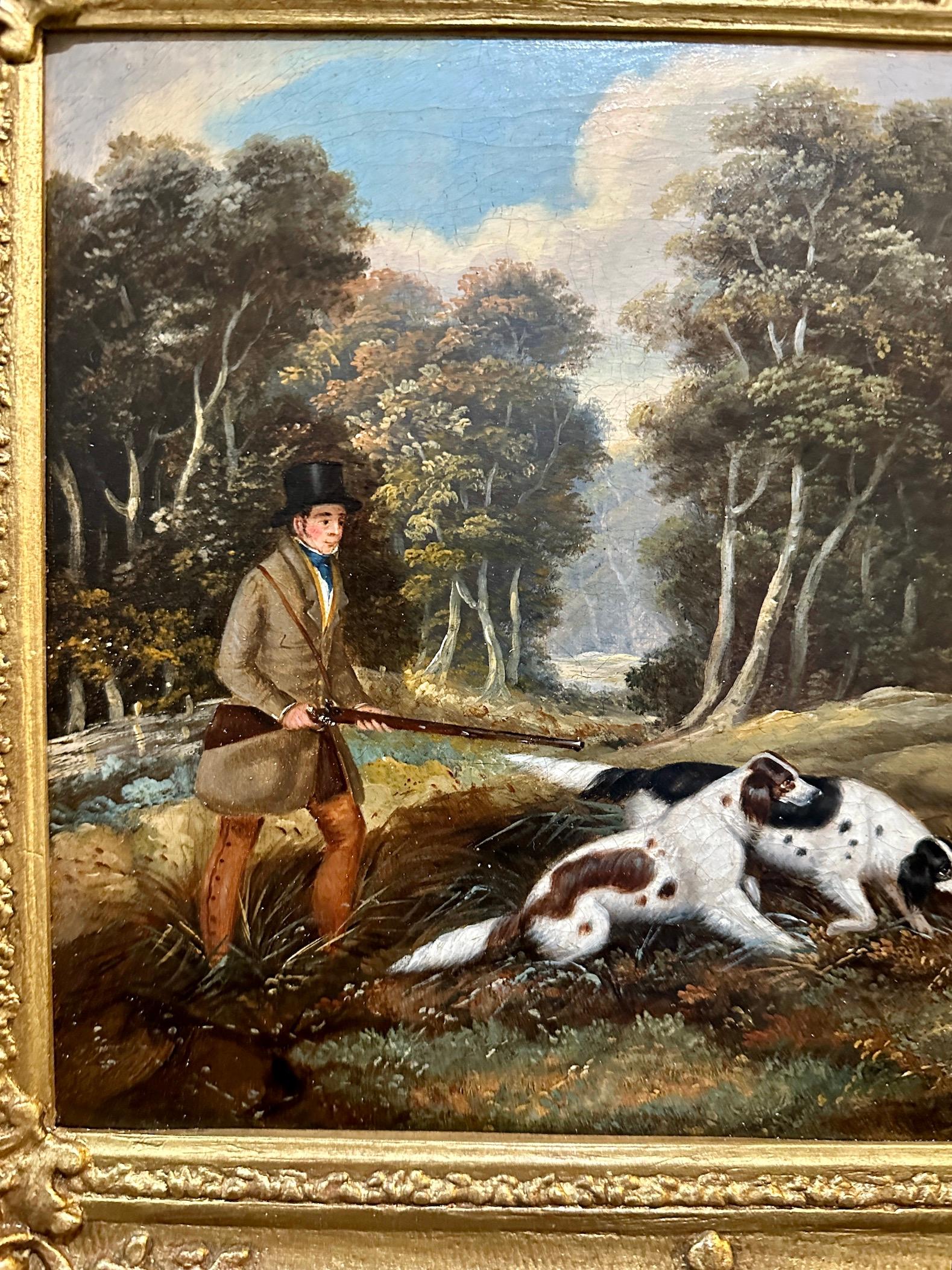 Acquiring an early 19th-century English painting by Samuel John Egbert Jones depicting a sportsman out shooting rabbits with his dogs in a landscape is an opportunity to own a remarkable piece of sporting art that encapsulates the rich cultural and