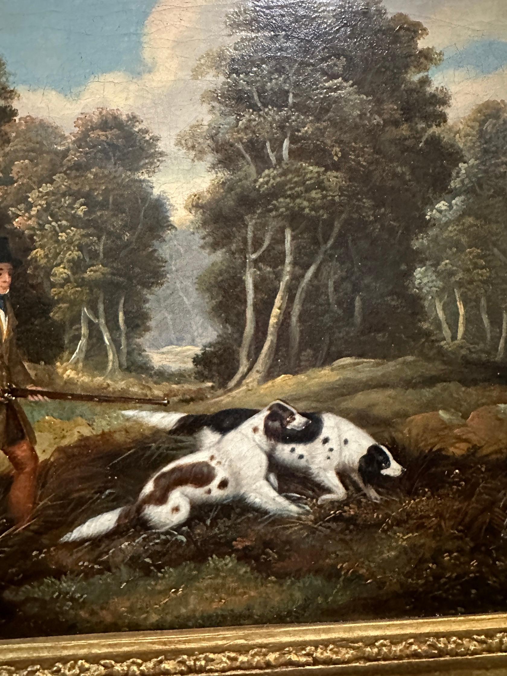 19th century English Sportsman out shooting with his dogs in a landscape 3