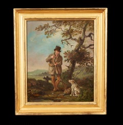 Antique A huntsman and his hounds