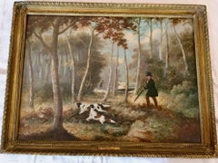 A Shooting Landscape Victorian Sporting painting by S J E Jones 19th Century