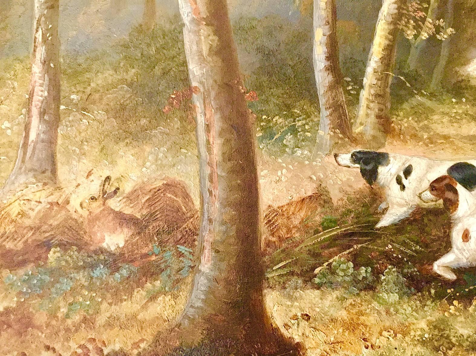 A Shooting Landscape Victorian Sporting painting by S J E Jones 19th Century - Brown Animal Painting by Samuel John Egbert Jones