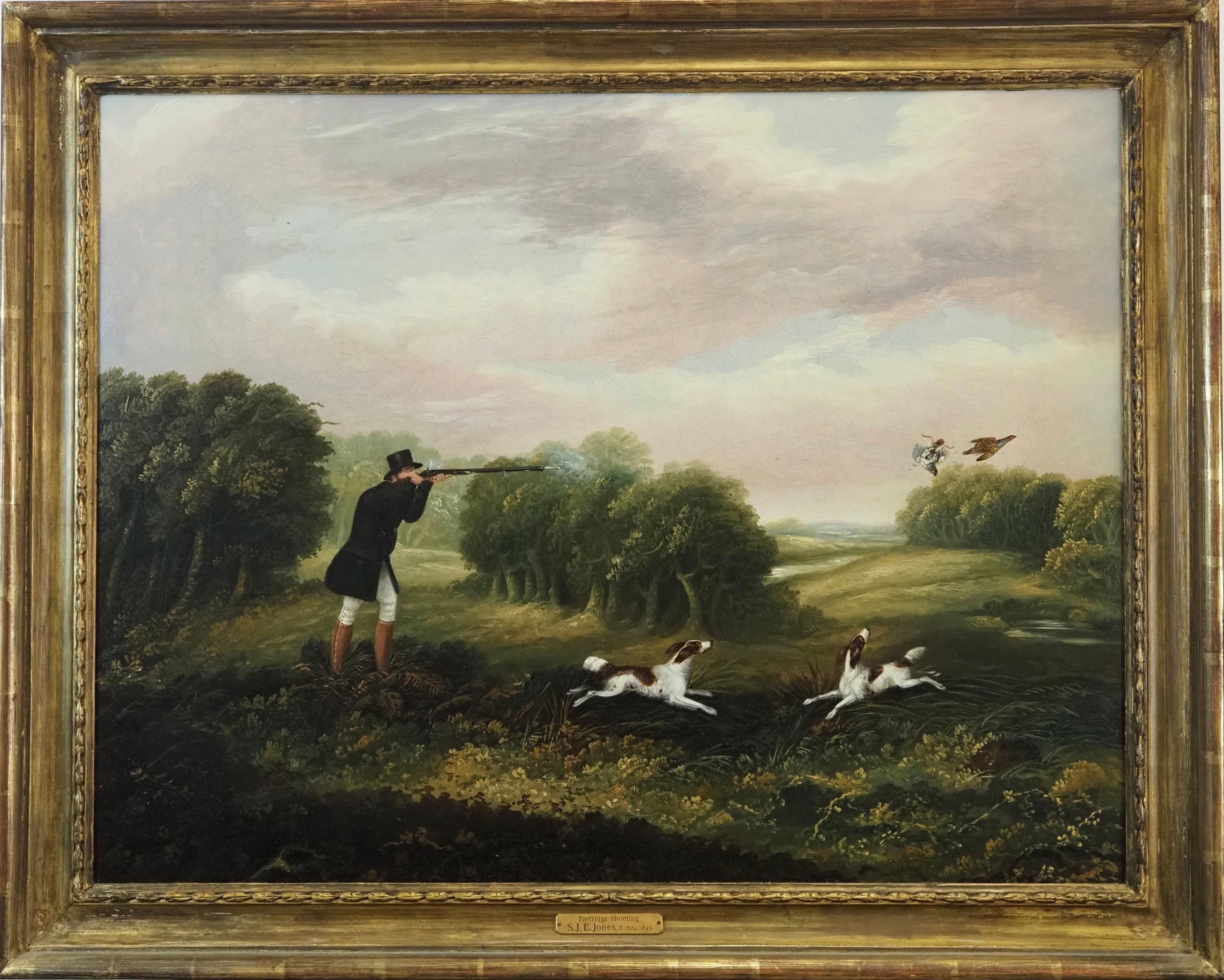 Samuel John Egbert Jones Landscape Painting - Partridge Shooting
