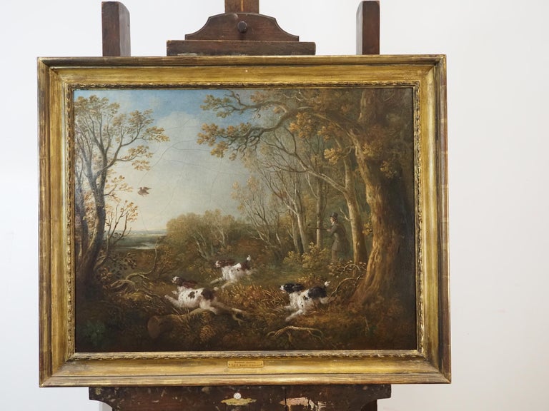 Woodcock Shooting - Brown Animal Painting by Samuel John Egbert Jones