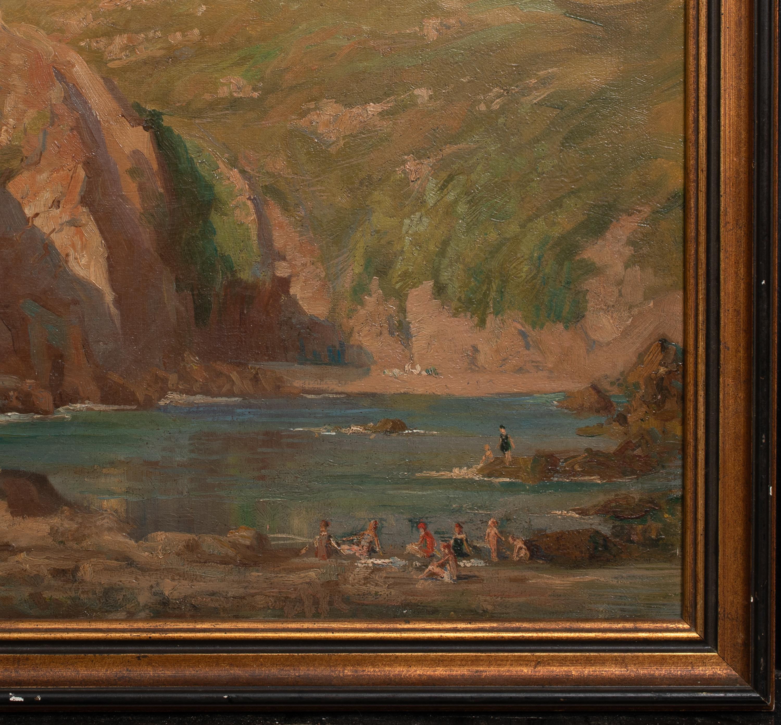 Bathers At Lulworth Cove, Dorset, 19th Century   For Sale 1