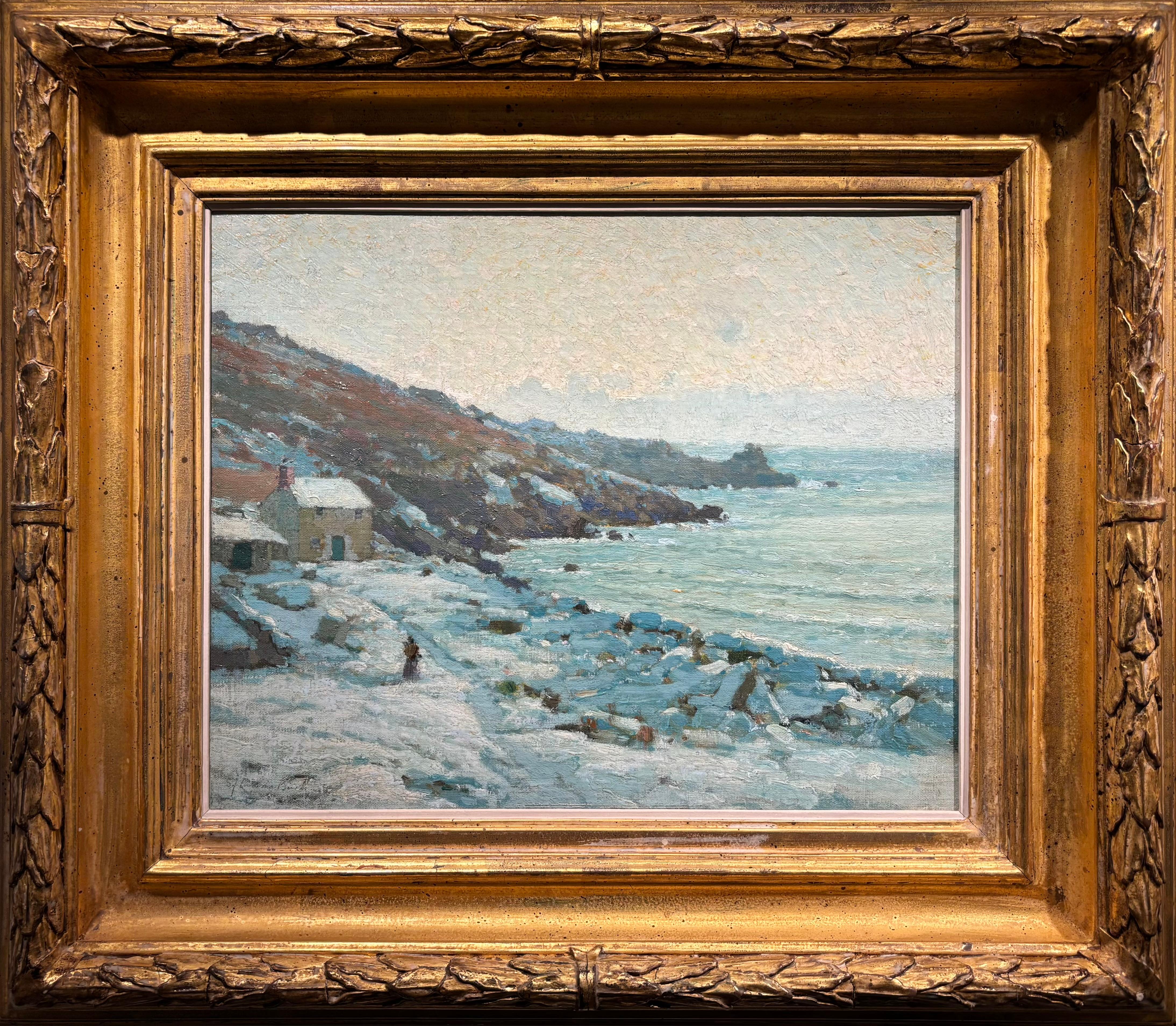 Samuel John Lamorna Birch Landscape Painting - Lamorna Cove, Cornwall Oil Painting on Canvas, Signed, 19th Century