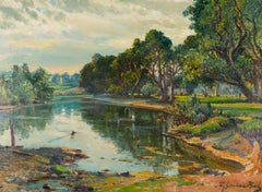 La Isla en Meikleour, Perthshire (Una promesa de lluvia), 1950 - Lamorna Birch