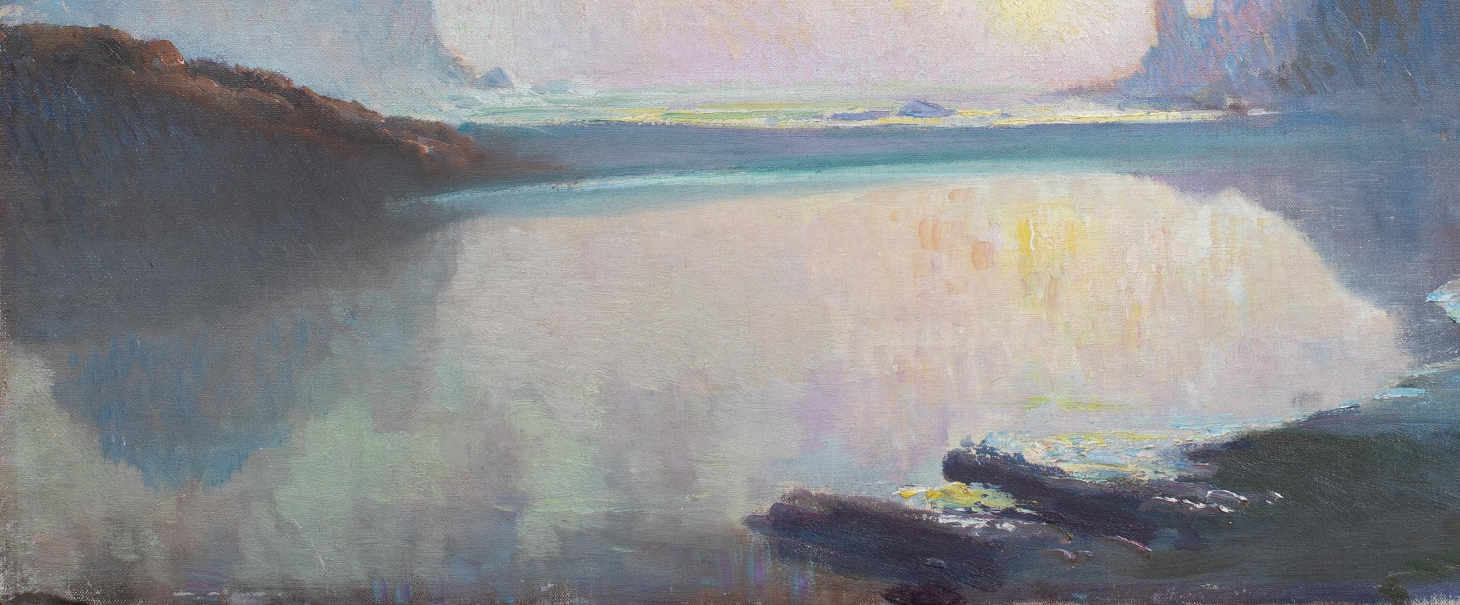 Veduta della spiaggia di Piha, Nuova Zelanda, datata 1936 - Painting di Samuel John Lamorna Birch