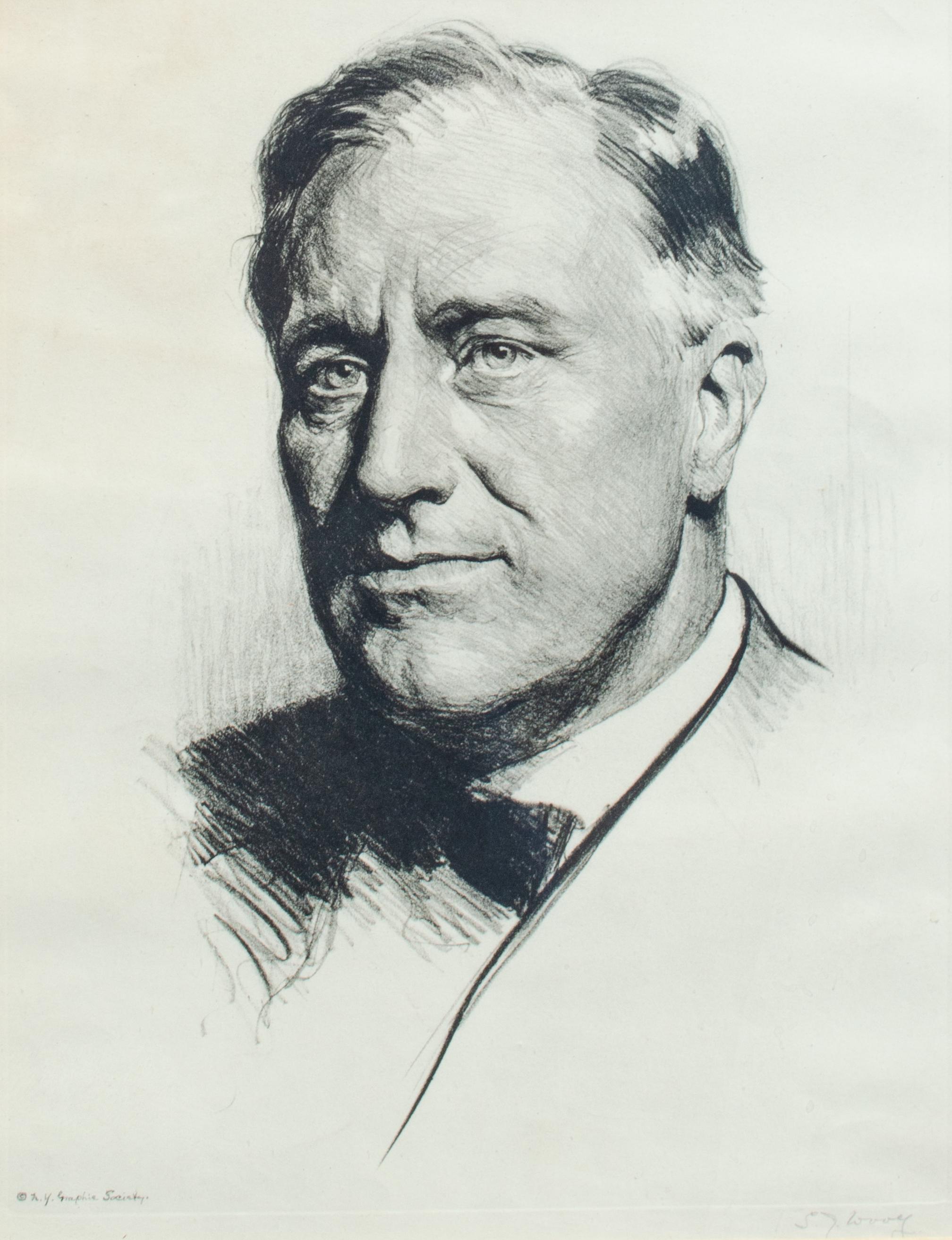 Franklin Delano Roosevelt 1940er Porträt von Samuel Johnson Woolf im Angebot 1