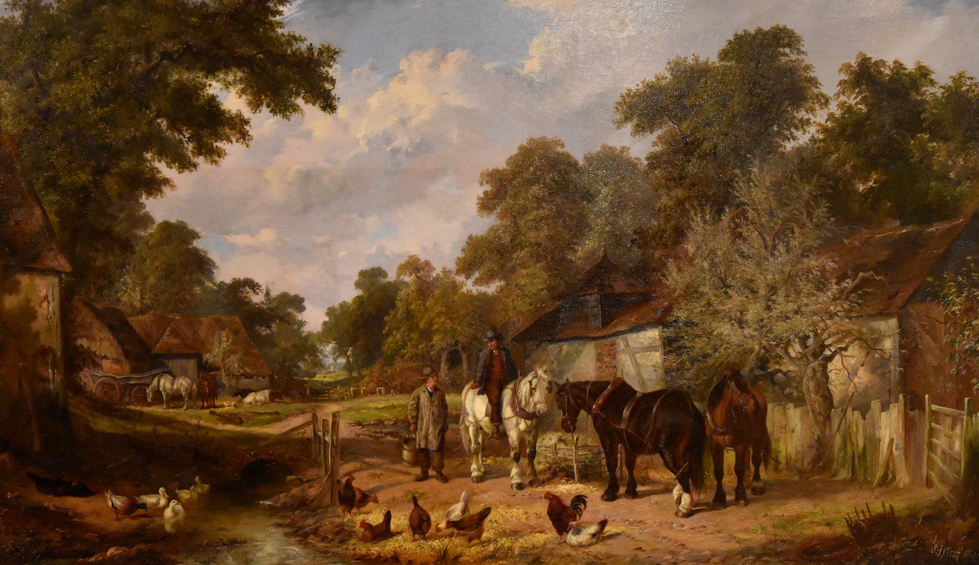 Ölgemälde von Samuel Joseph Clark „Ein Bauernhof-Idyll“ im Angebot 1