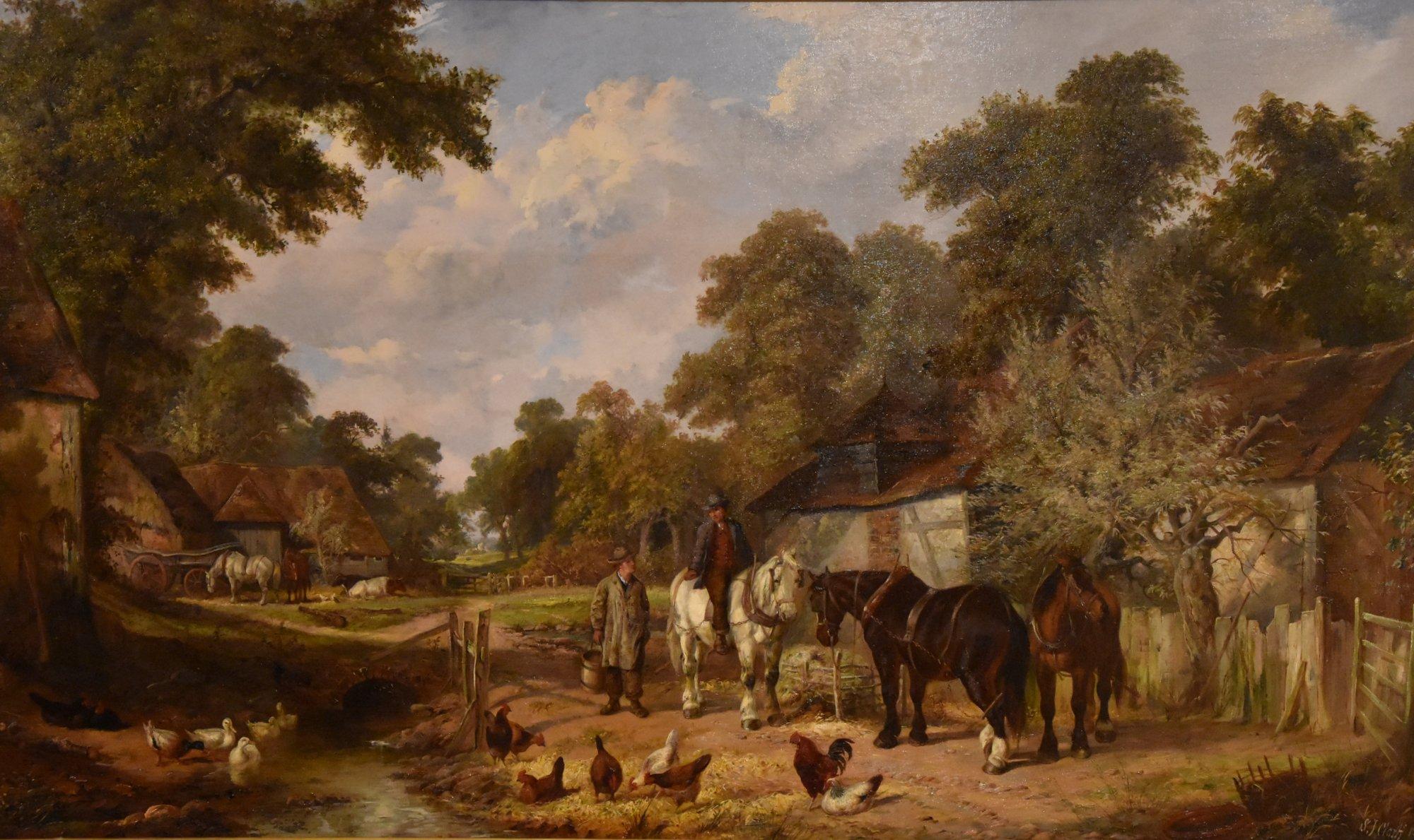 Ölgemälde von Samuel Joseph Clark „Ein Bauernhof-Idyll“ im Angebot 2