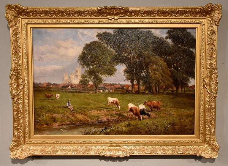 Samuel Joseph Clark - Oil Painting by Samuel Joseph Clark "Canterbury  Meadows" at 1stDibs
