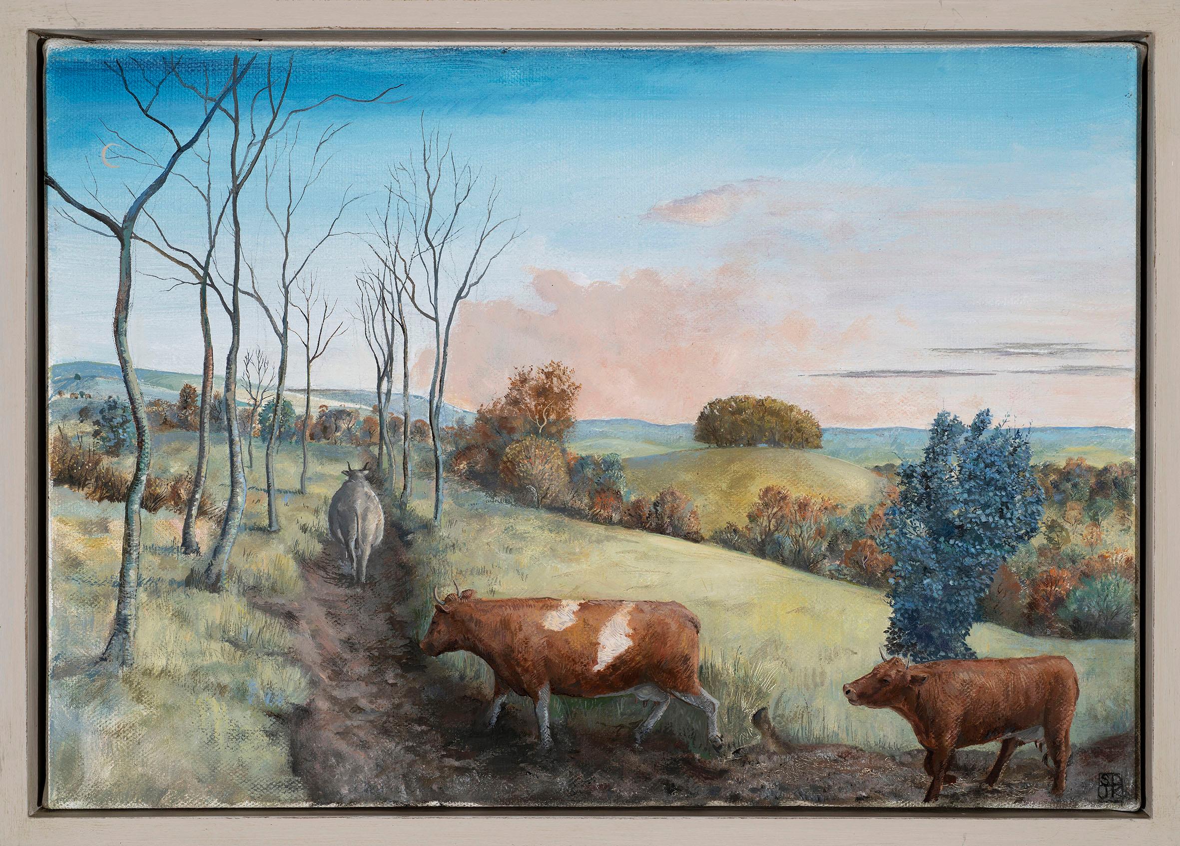 Evening Cattle - Painting by Samuel Kirk