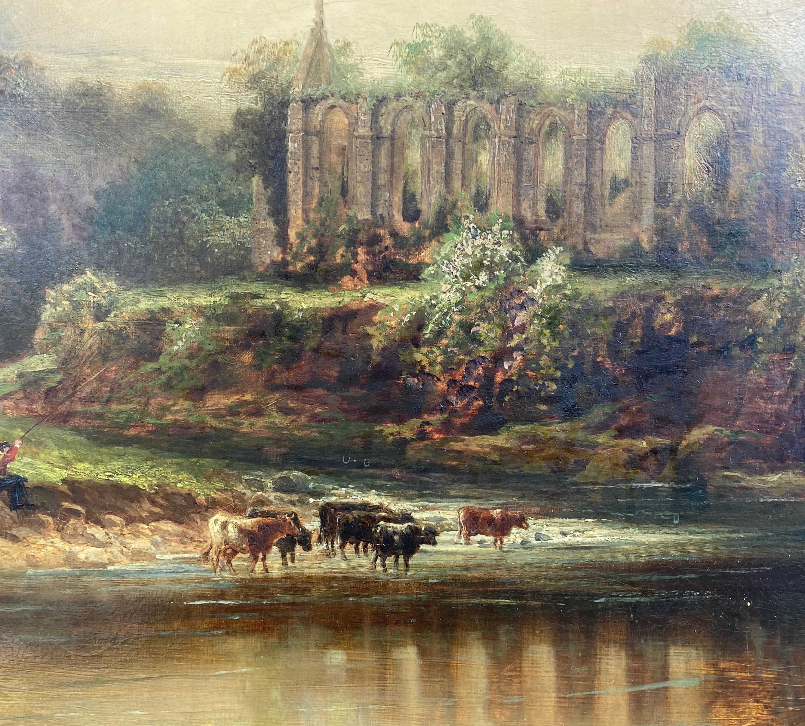 Landscape with Cattle - Painting by Samuel Lawson Booth