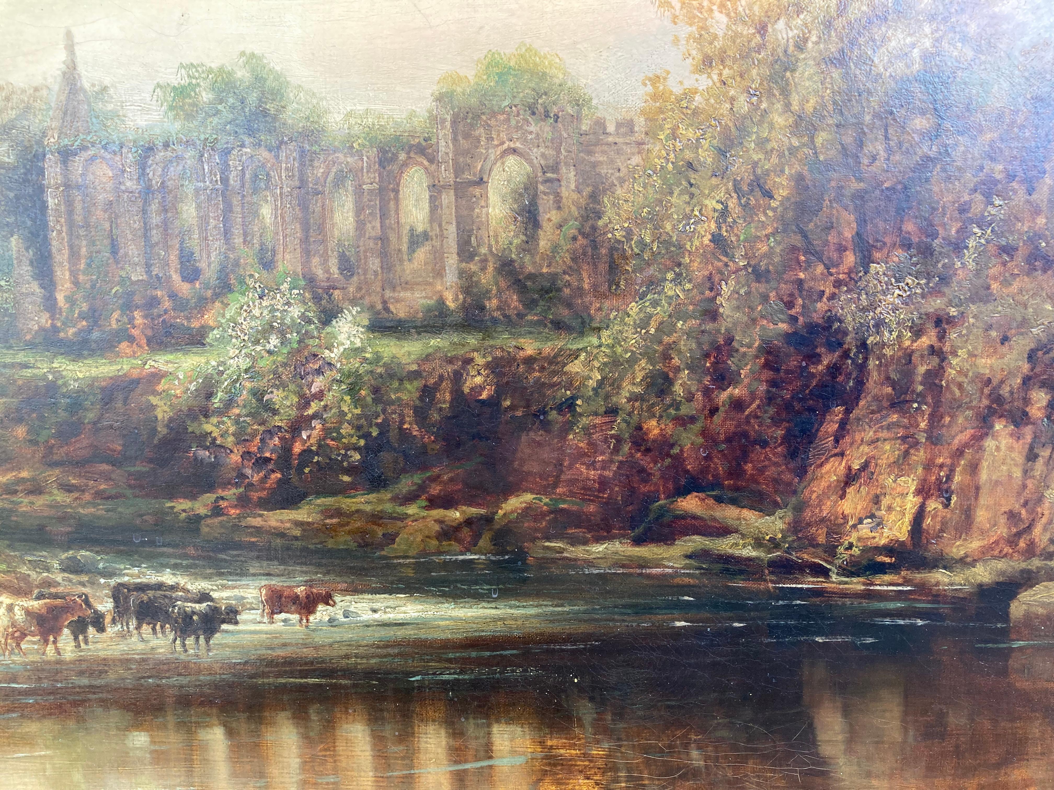 Landscape with Cattle - Romantic Painting by Samuel Lawson Booth