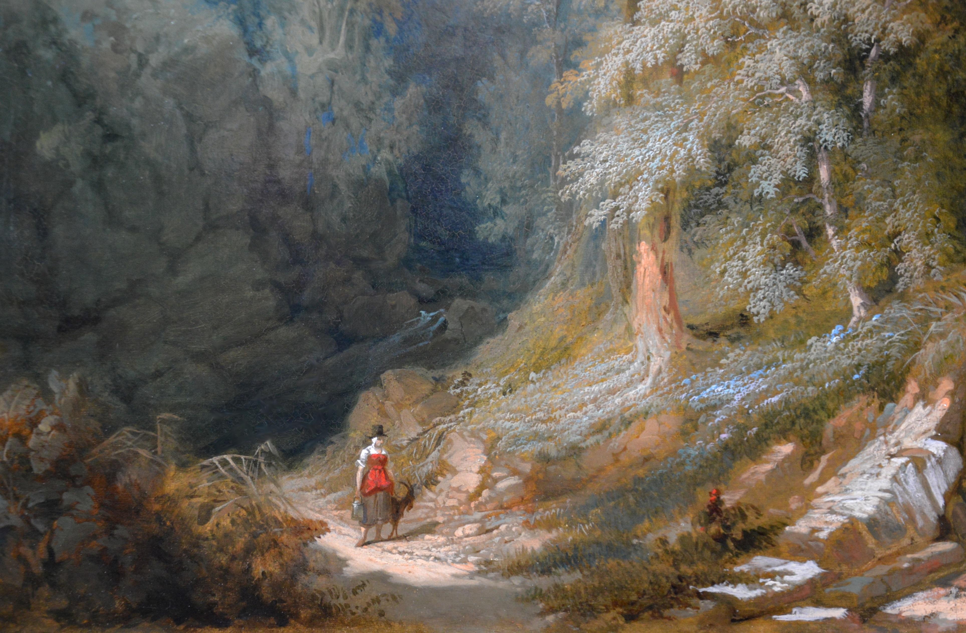 ‘Vale of the Conwy’ by Samuel Lines (1778-1863). 

The painting – which depicts a single female figure in Welsh dress walking with a goat in an extensive mountain landscape – is signed by the artist and inscribed verso.  

All our paintings are sold