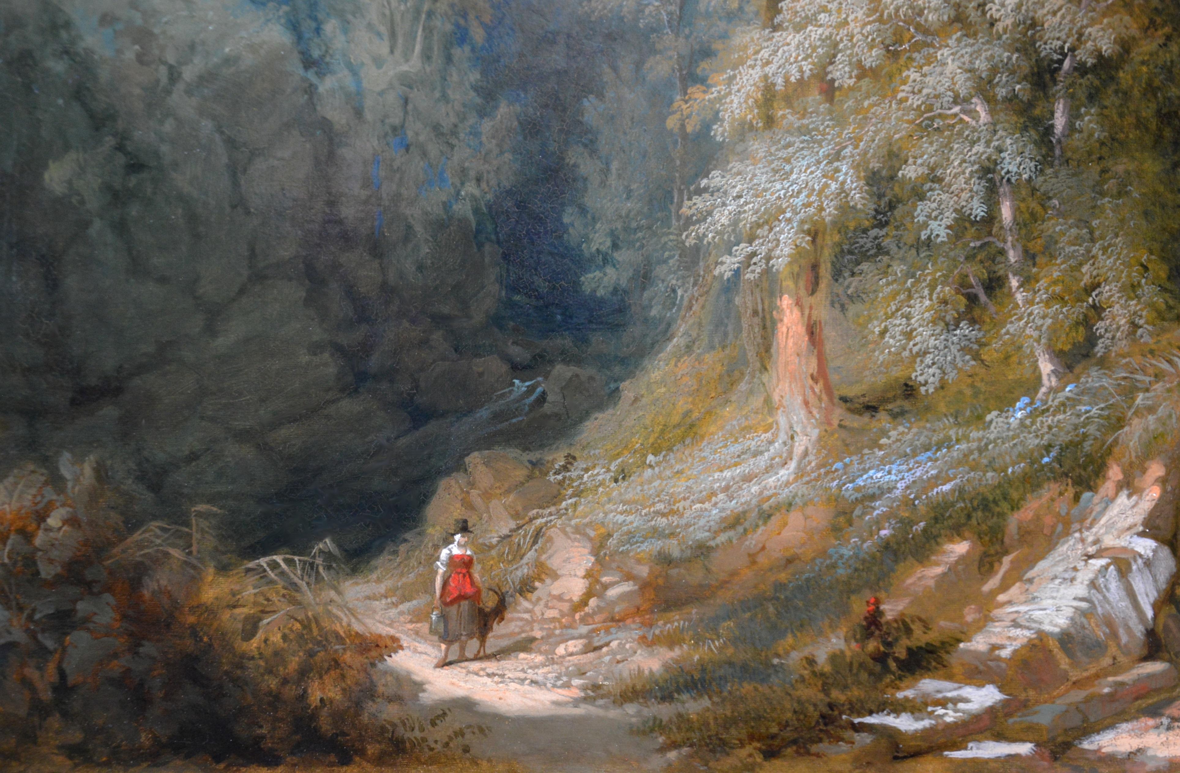 Valle del Conwy, Snowdonia - Pintura al óleo del siglo XIX Gran paisaje N Gales 1