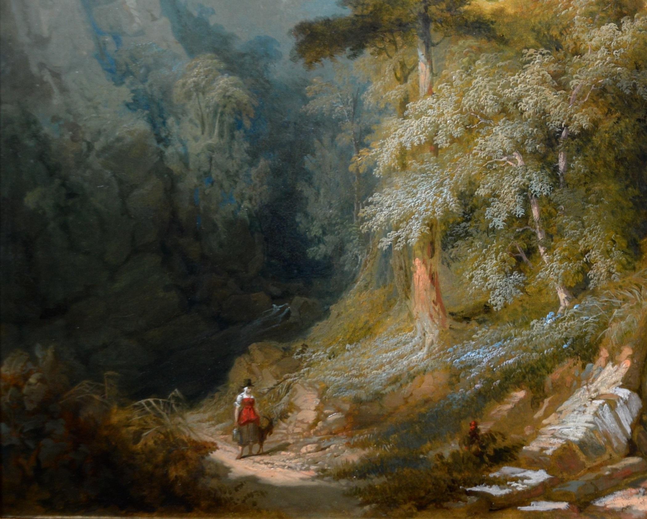 Valle del Conwy, Snowdonia - Pintura al óleo del siglo XIX Gran paisaje N Gales 4