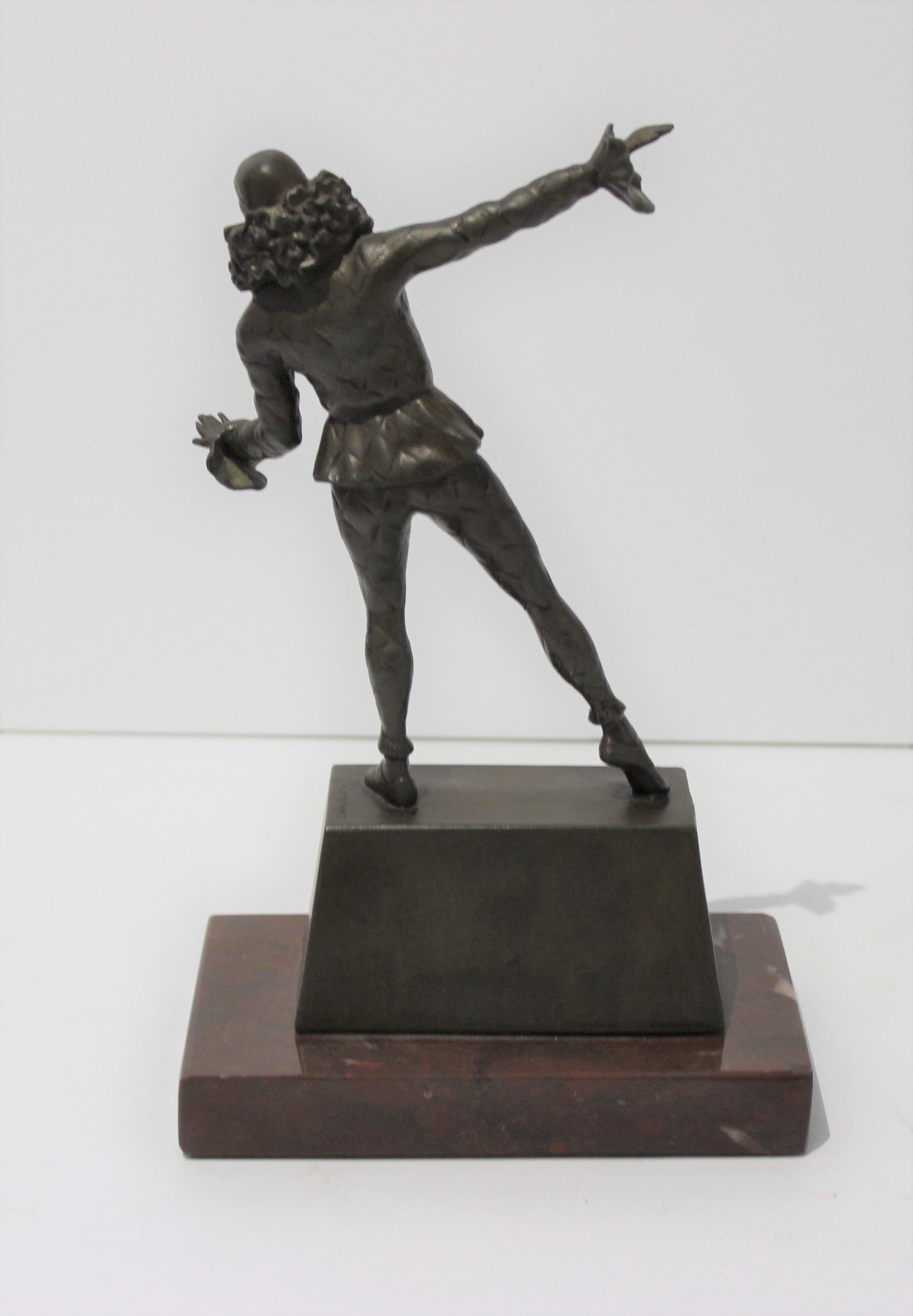 Romantic Samuel Lipchytz Sculpture Bronze Harlequin For Sale