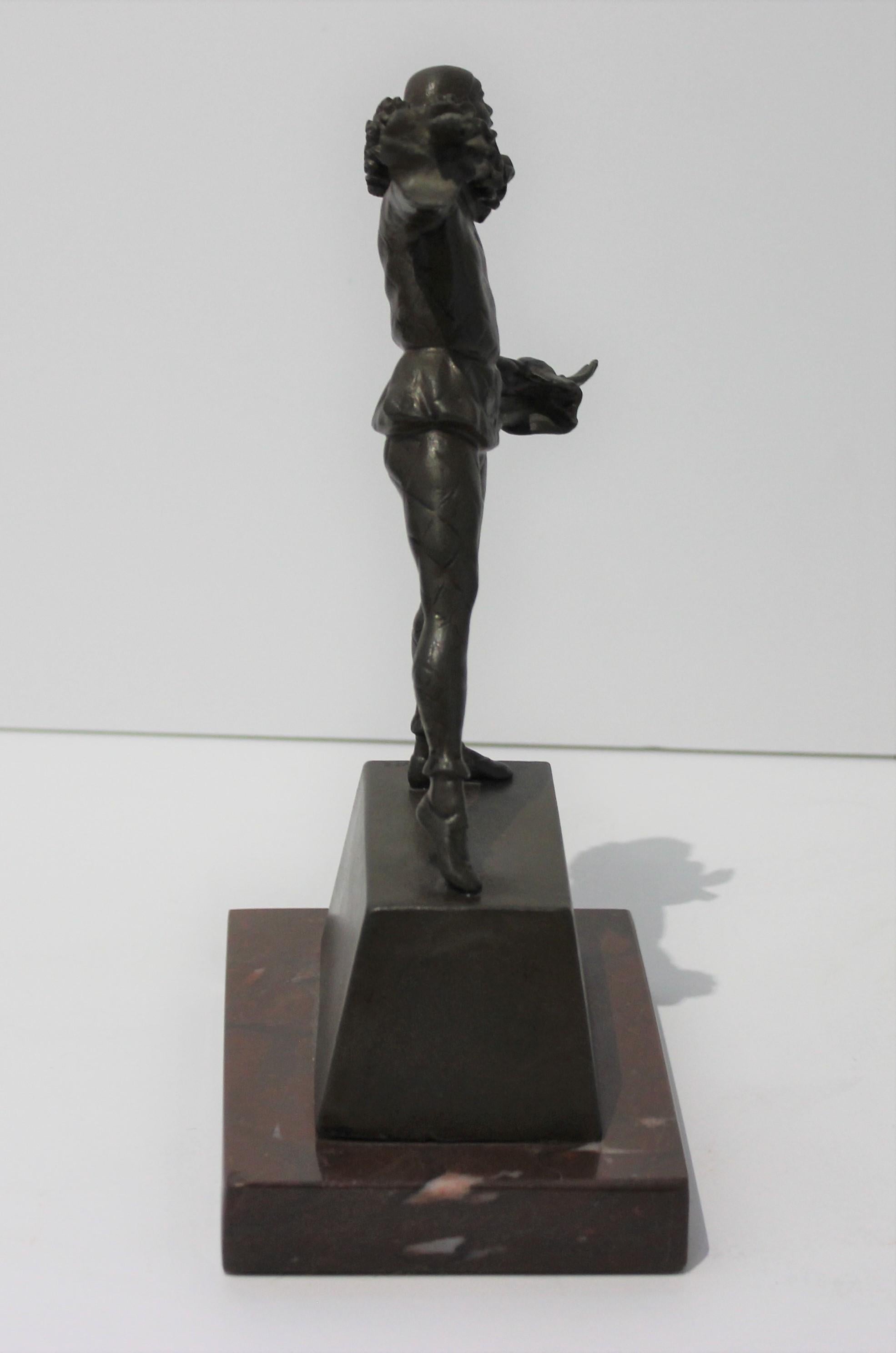 French Samuel Lipchytz Sculpture Bronze Harlequin For Sale
