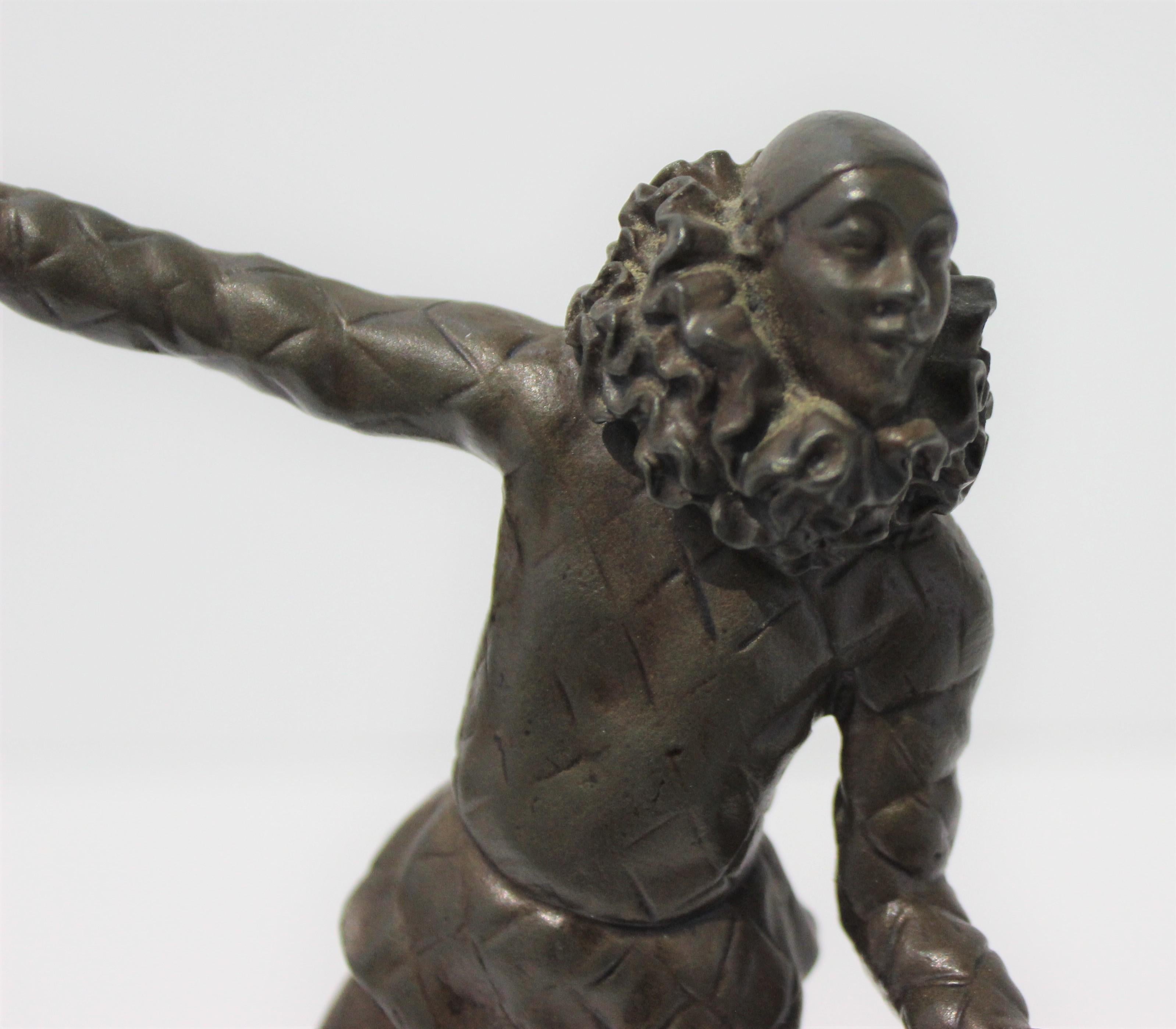 Samuel Lipchytz Sculpture Bronze Harlequin In Good Condition For Sale In West Palm Beach, FL