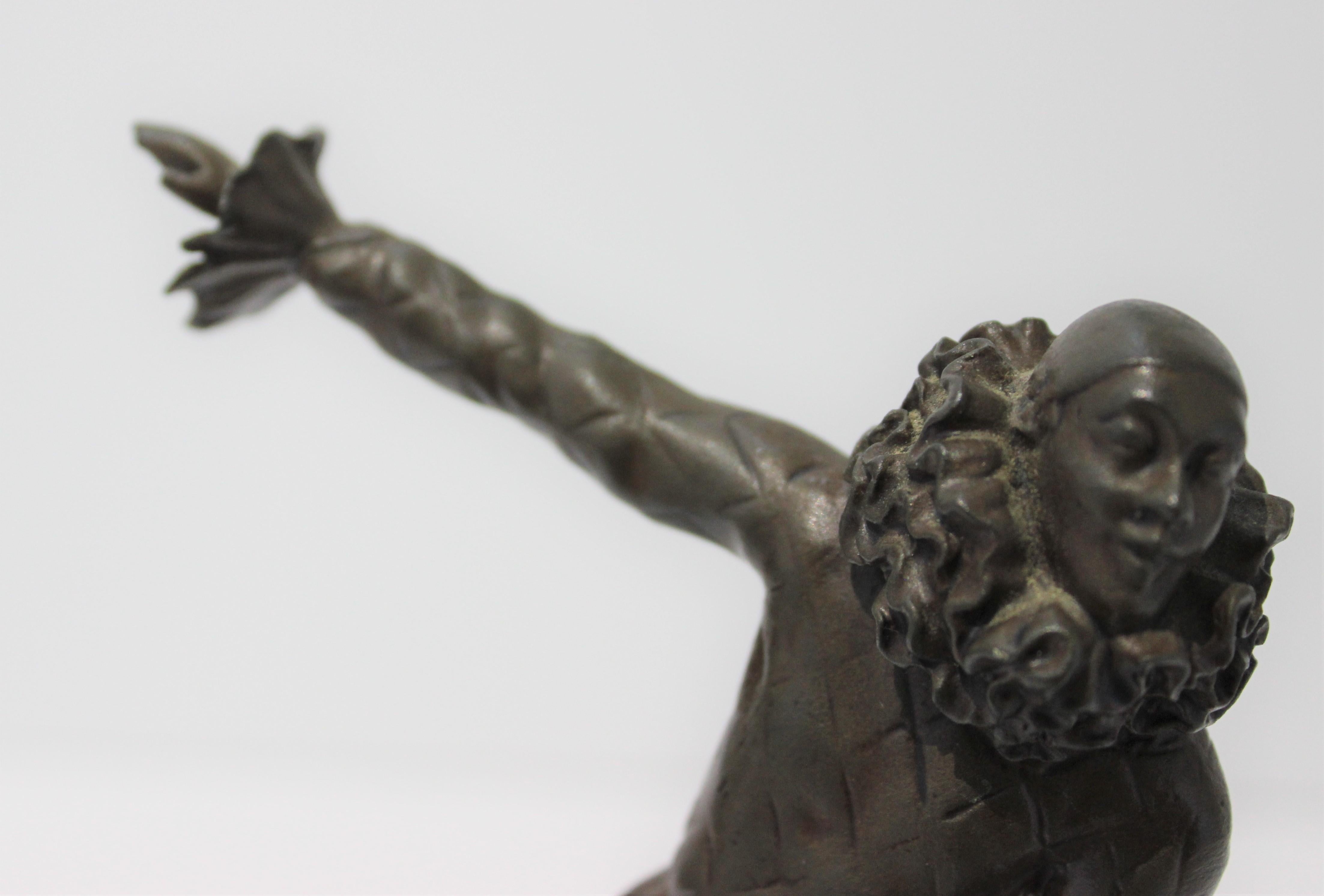 20th Century Samuel Lipchytz Sculpture Bronze Harlequin For Sale