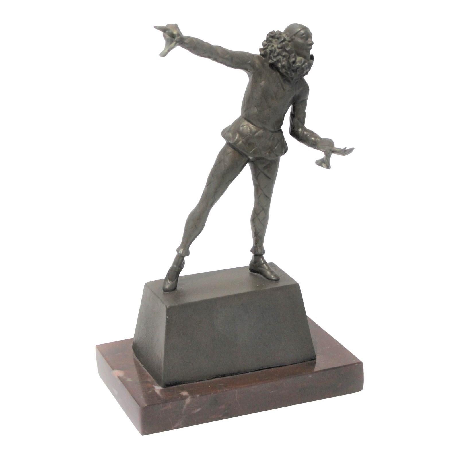 Samuel Lipchytz - Sculpture - Arlequin en bronze