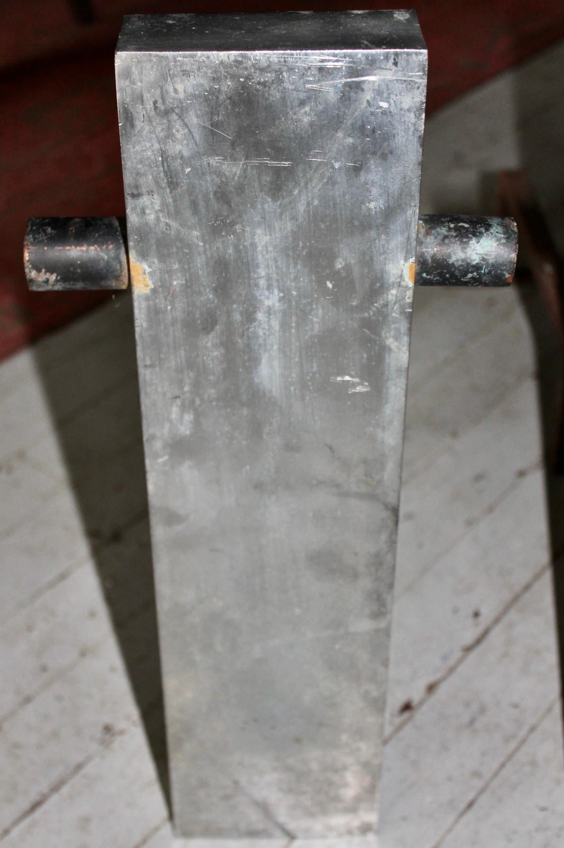 Samuel Marx Attributed Moderne Aluminum Andirons For Sale 3