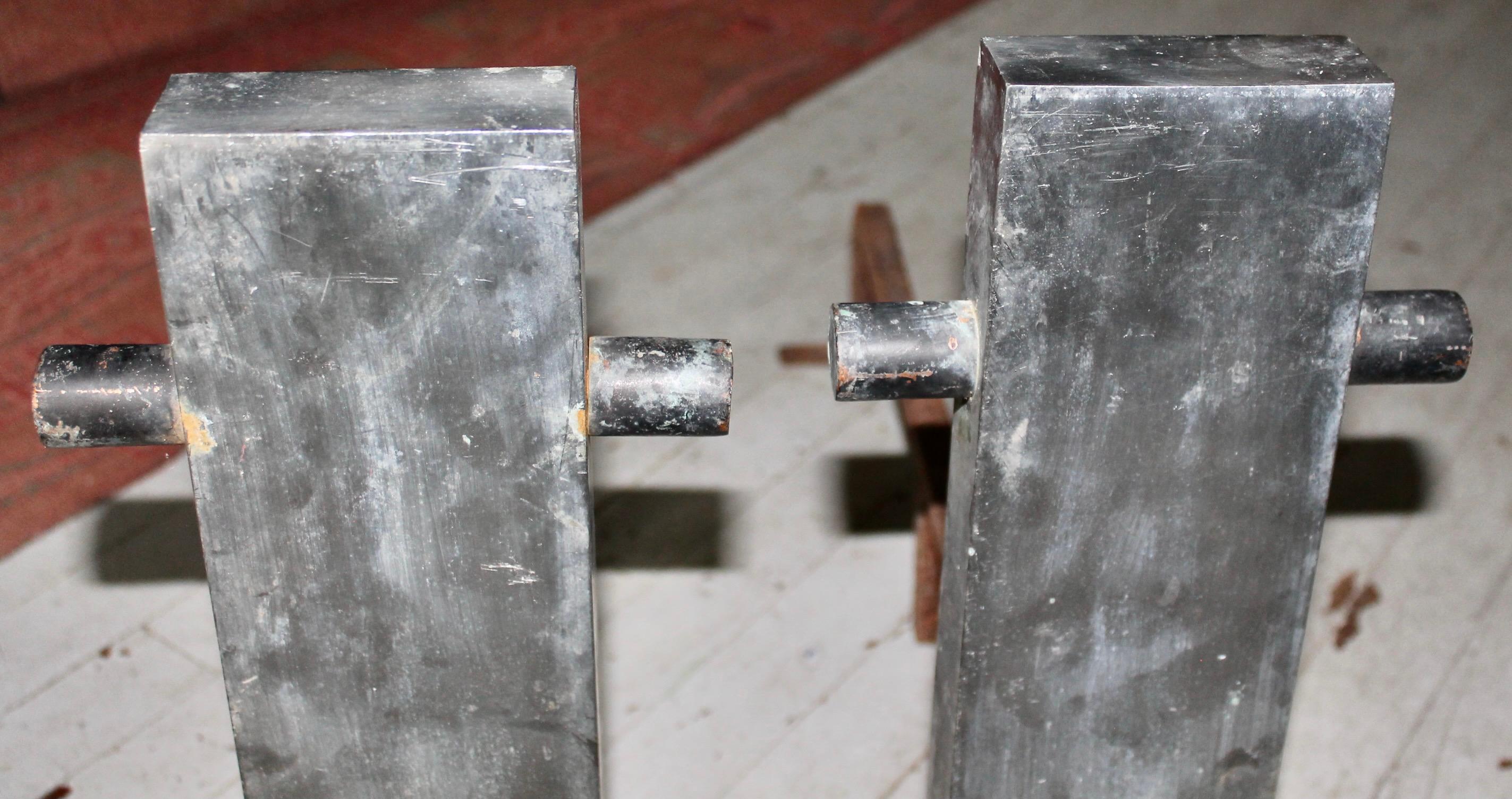 Samuel Marx Attributed Moderne Aluminum Andirons For Sale 5