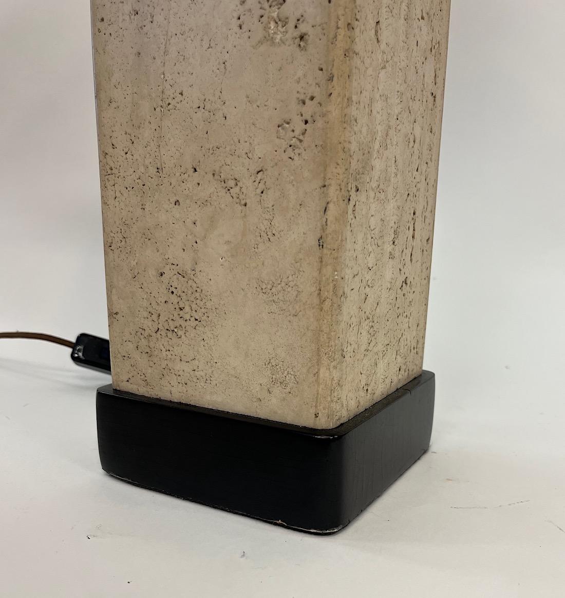 Samuel Marx Travertine Stone Table Lamp For Sale 3