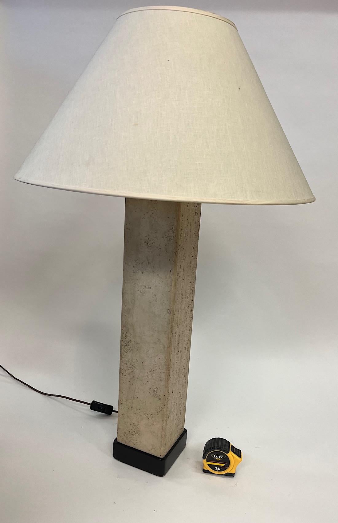 Samuel Marx Travertine Stone Table Lamp For Sale 4
