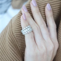 SAMUEL MAYOR 1940 Art Deco Platinum Eternity Ring With 5.14 Ctw VS Diamonds