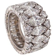 SAMUEL MAYOR 1940 Art Deco Platin Eternity-Ring mit 5,14 Gesamtkaratgewicht VS Diamanten