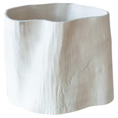 Samuel Mazy White Biscuit Porcelain Faux Bois Pot