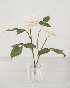 Samuel Mazy White Porcelain Rosebush Sculpture