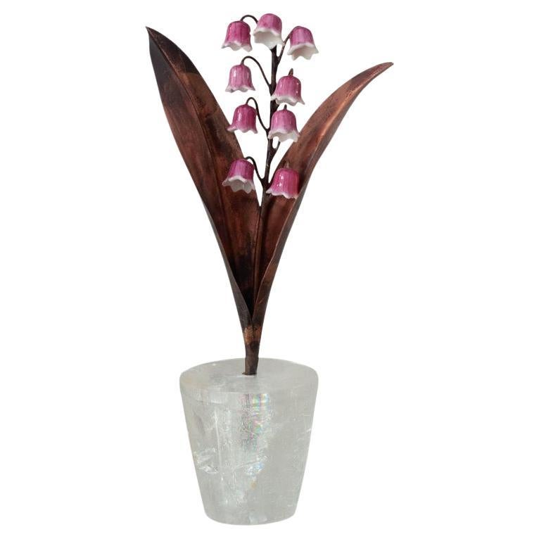 Samuel Mazy x Maison Nurita Pink Glazed Porcelain Lily of the Valley Sculpture