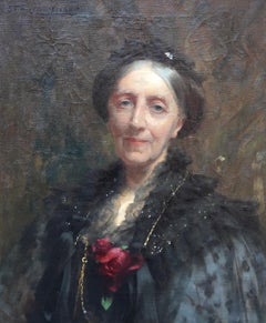 Portrait of Elizabeth Ann Rodd British Edwardian Impressionist art oil painting