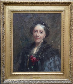 Portrait of Elizabeth Ann Rodd British Edwardian Impressionist art oil painting