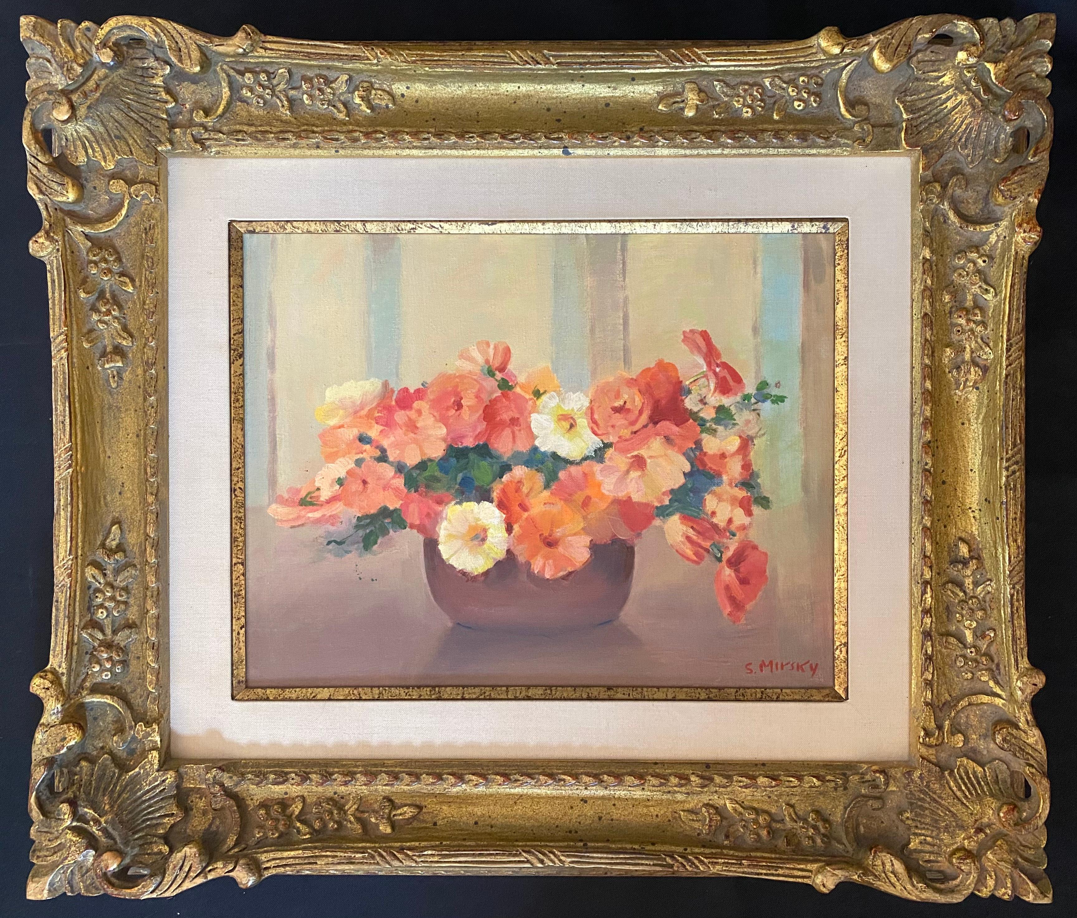 Blumenstrauß von Petunias – Painting von SAMUEL MIRSKY