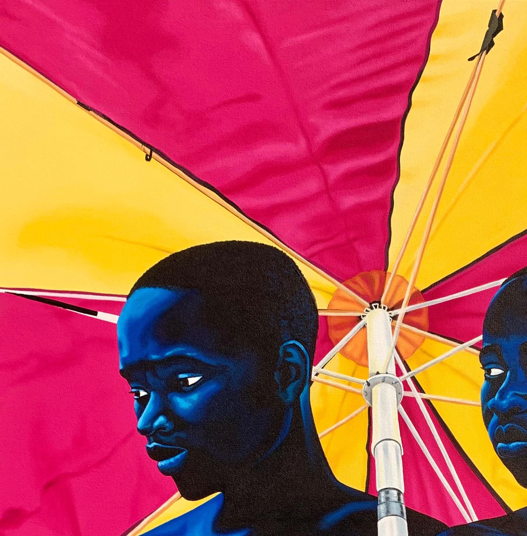 Unter einem Umbrella – Painting von Samuel Oseigyei Kumah