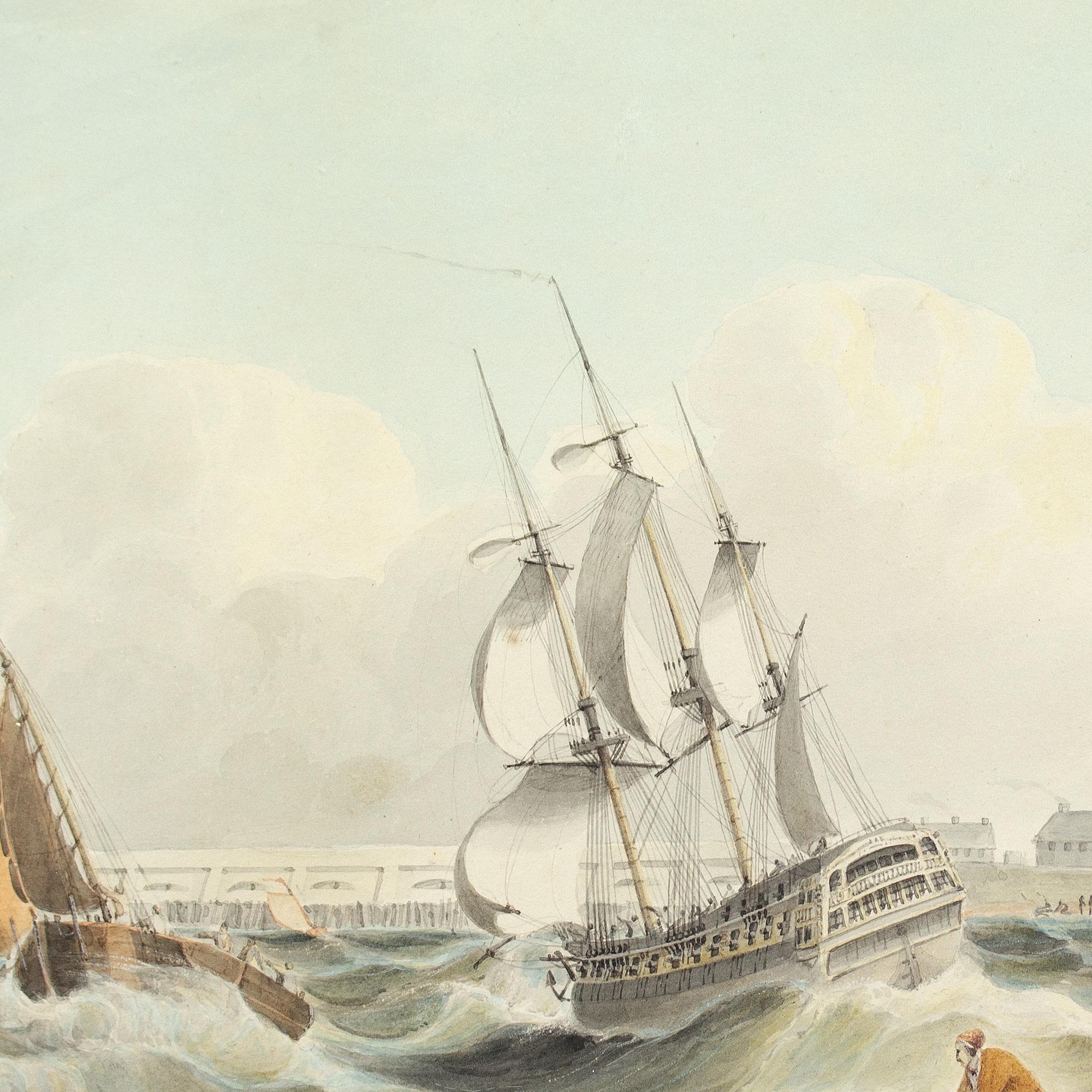 Samuel Owen (zugeschrieben), Einfahrt in den Hafen von Portsmouth im Angebot 5