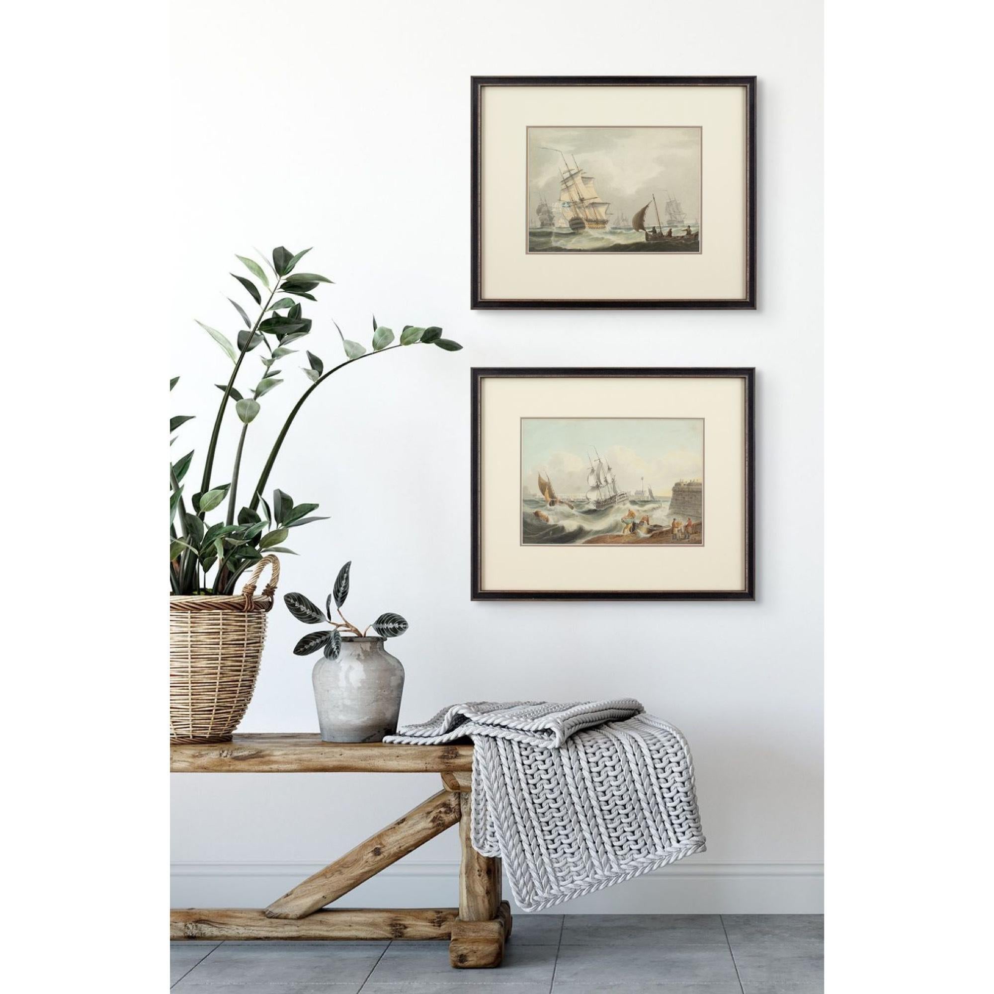 Samuel Owen (Attribué), Scène maritime avec un homme de guerre de la Royal Navy en vente 2