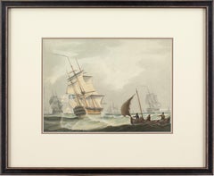 Samuel Owen (Attributed), Maritime Scene With A Royal Navy Man-Of-War