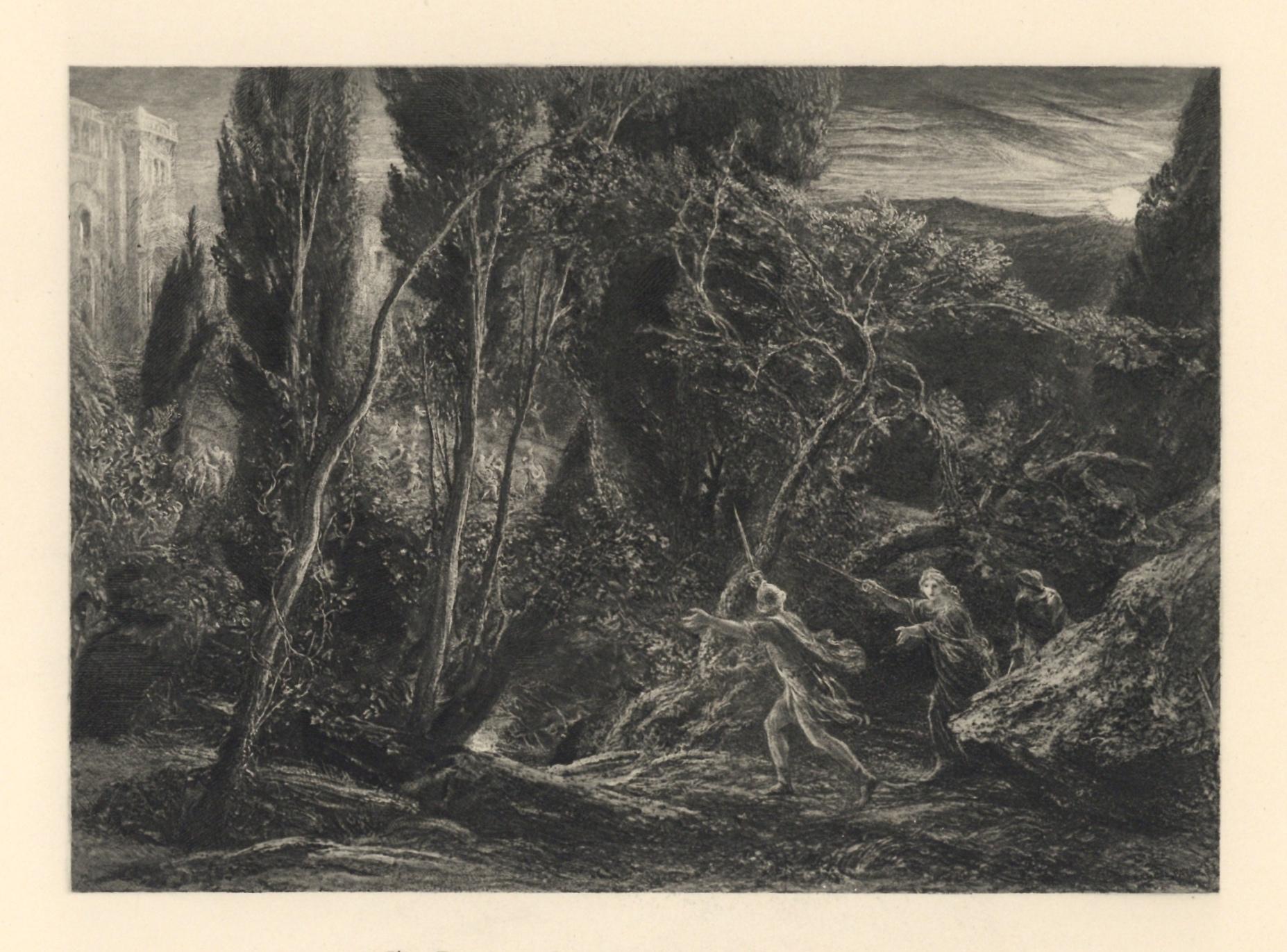 (after) Samuel Palmer - "The Brothers discovering the Palace of Comus"  - Print by Samuel Palmer (b.1805)