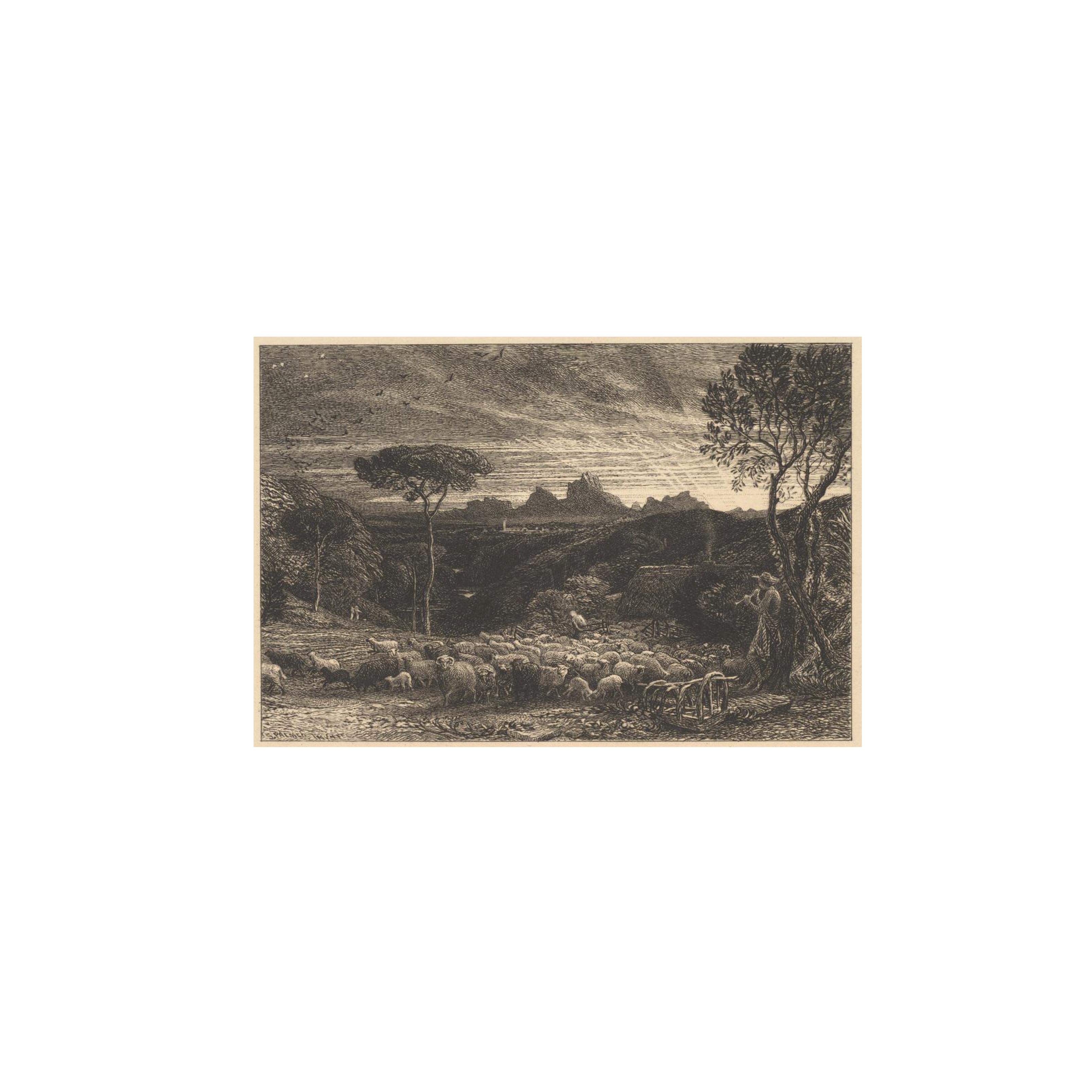 Samuel Palmer (b.1805) Landscape Print - Opening the Fold