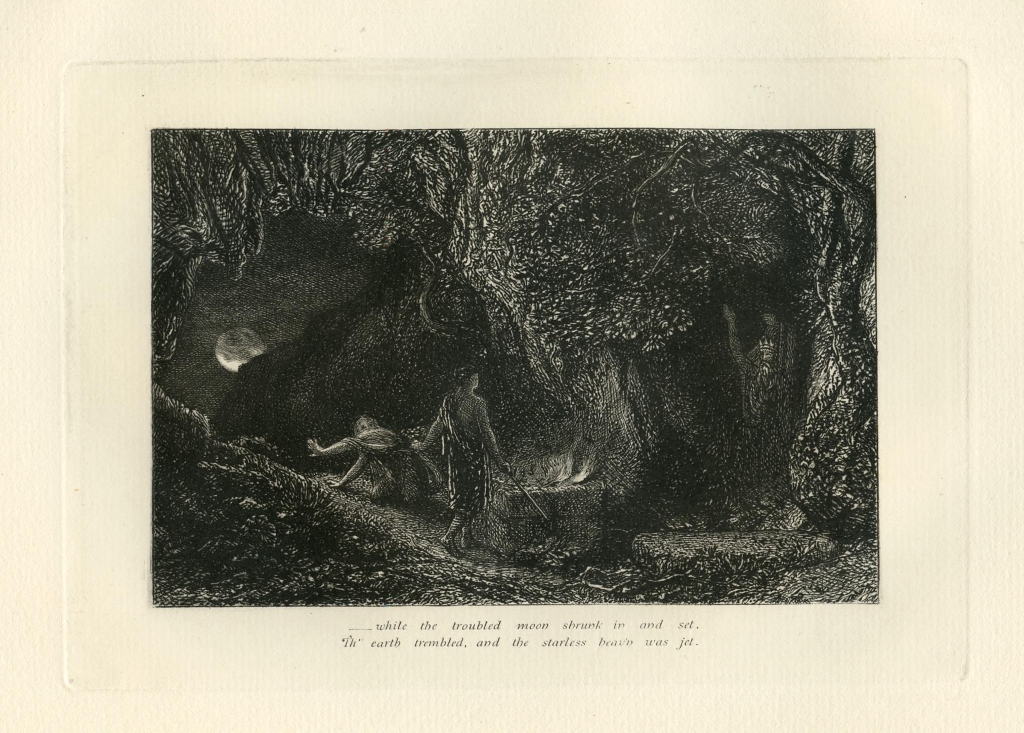 "The Sepulchre" Eclogue 8 original etching - Print by Samuel Palmer (b.1805)