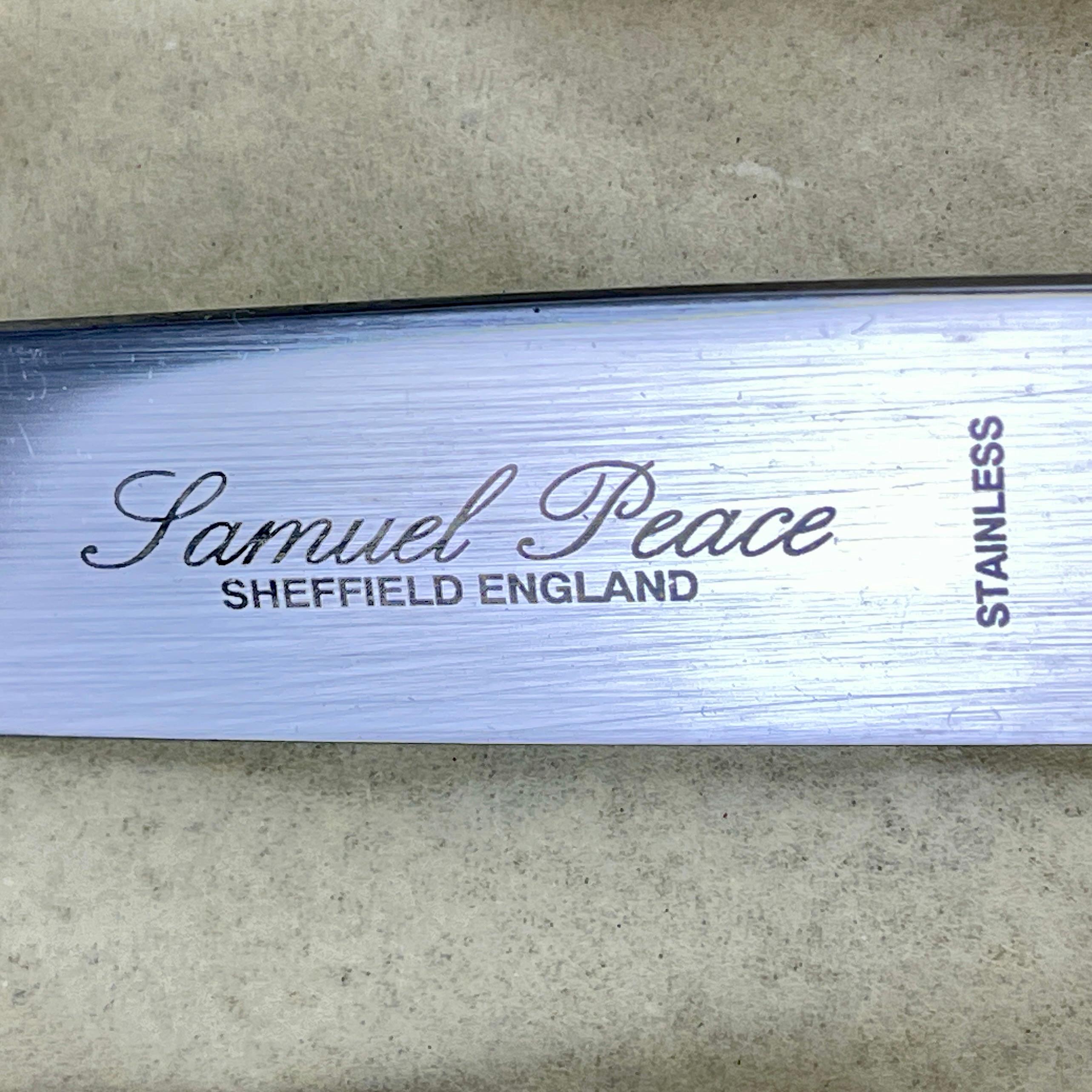 Samuel Peace Englische Hirschgeweih-Messer und Gabeln mit Griff oben, 10er-Set (Handgefertigt) im Angebot
