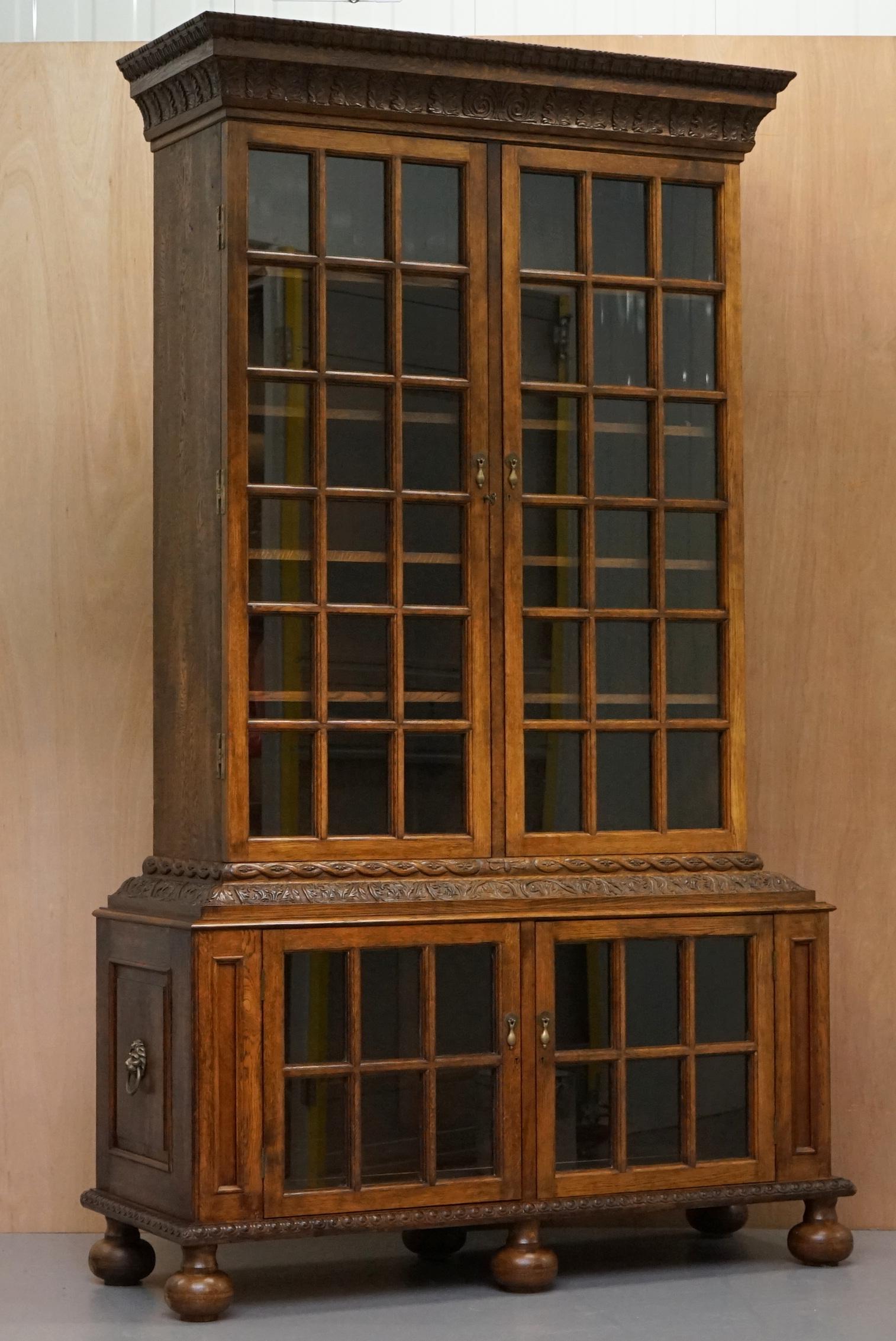 Samuel Pepys 1666 Oak Library Bookcases Pair High Provenance Carved by Forsyth 4